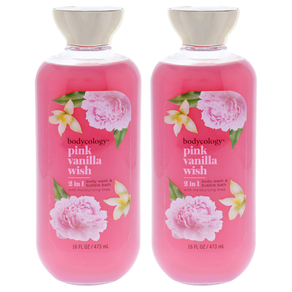 2 in 1 Body Wash and Bubble Bath -Pink Vanilla Wish by Bodycology 16 ozPack of 2